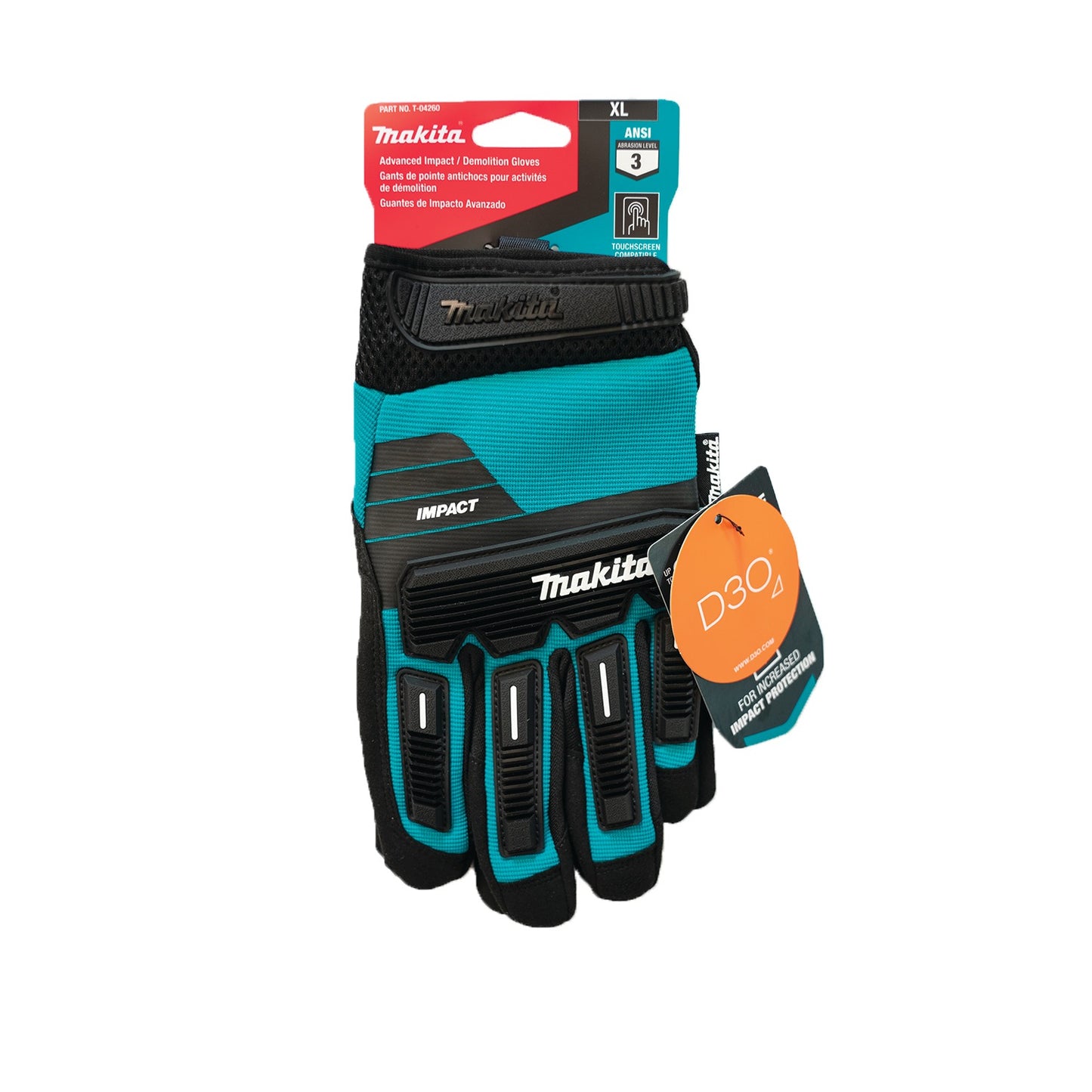 Makita T-04260 Advanced Impact Demolition Gloves (X‑Large)