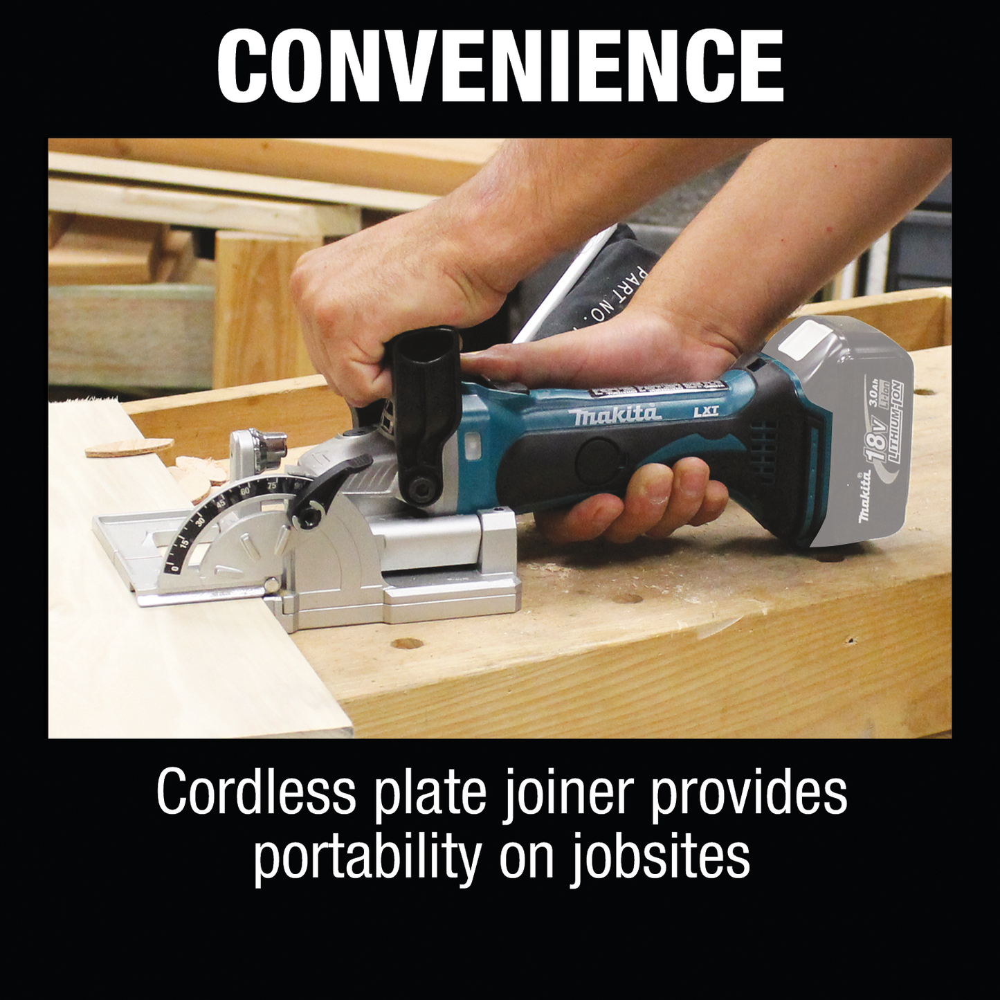 Makita XJP03Z 18V LXT® Lithium‑Ion Cordless Plate Joiner, Tool Only