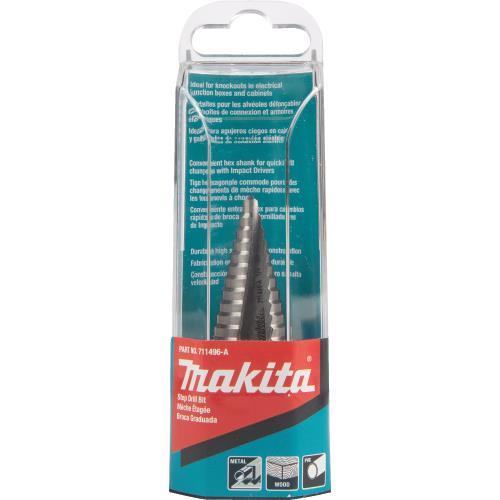 Makita 711496-A 1/4" ‑ 7/8" H.S.S. Step Drill Bit, 1/4" Hex Shank