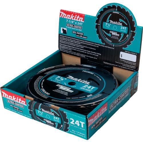 Makita A-94530-10 7‑1/4" 24T Carbide‑Tipped Ultra‑Coated Circular Saw Blade, Framing, 10/pk