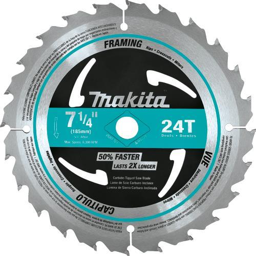 Makita A-94839-10 7‑1/4" 24T Carbide‑Tipped Circular Saw Blade, Framing, 10/pk
