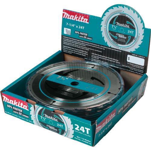 Makita A-94839-10 7‑1/4" 24T Carbide‑Tipped Circular Saw Blade, Framing, 10/pk