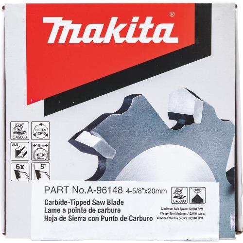 Makita A-96148 4‑5/8" (3 mm) Aluminum Grooving Carbide‑Tipped Saw Blade, 135º