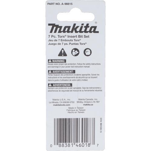 Makita A-96615 ImpactX™ 7 Pc. Torx® 1″ Insert Bit Set