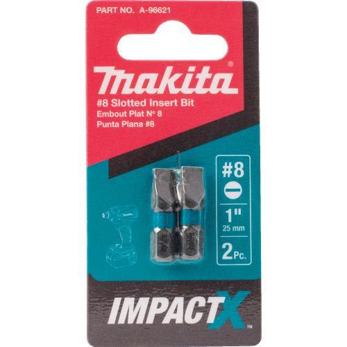 Makita A-96621 ImpactX™ #8 Slotted 1″ Insert Bit, 2/pk