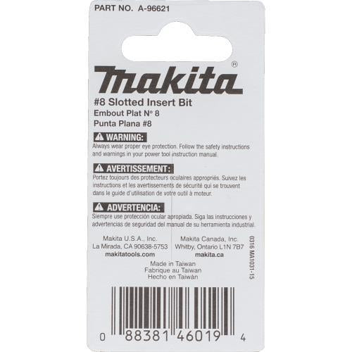 Makita A-96621 ImpactX™ #8 Slotted 1″ Insert Bit, 2/pk