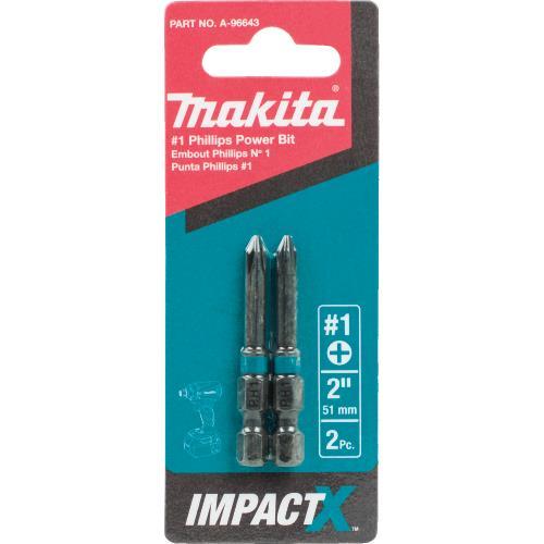 Makita A-96643 ImpactX™ #1 Phillips 2″ Power Bit, 2/pk