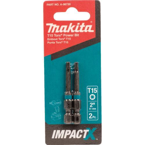 Makita A-96730 ImpactX™ T15 Torx® 2″ Power Bit, 2/pk