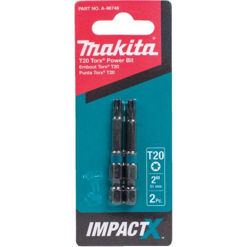 Makita A-96746 ImpactX™ T20 Torx® 2″ Power Bit, 2/pk