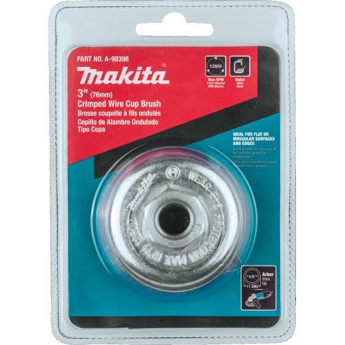 Makita A-98398 3" Crimped Wire Cup Brush, 5/8"‑11