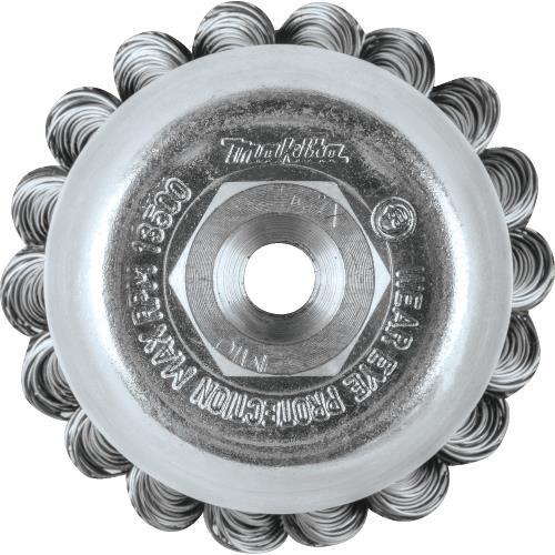 Makita A-98457 2‑3/4" Knot Wire Cup Brush, Stainless, M10 x 1.25