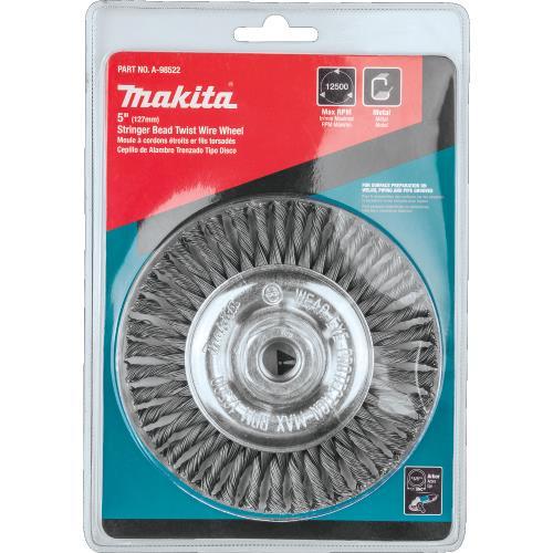 Makita A-98522 5" Stringer Bead Twist Wire Wheel, 5/8"‑11