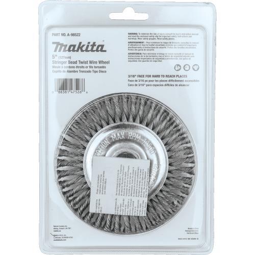Makita A-98522 5" Stringer Bead Twist Wire Wheel, 5/8"‑11