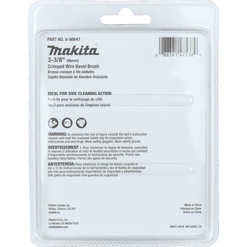 Makita A-98647 3‑3/8" Crimped Wire Bevel Brush, 5/8"‑11