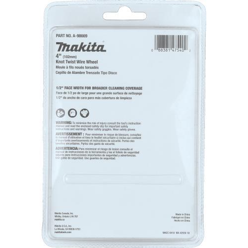 Makita A-98669 4" Knot Twist Wire Wheel, 5/8"‑11