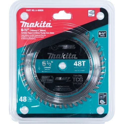 Makita A-98809 6‑1/2" 48T Carbide‑Tipped Cordless Plunge Saw Blade