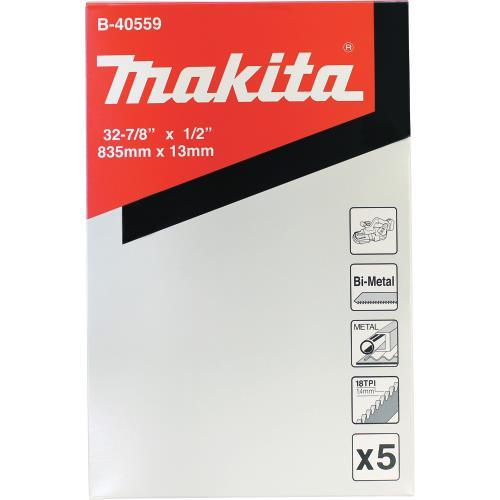 Makita B-40559 32‑7/8" 18 TPI Bi‑Metal Compact Portable Band Saw Blade, 5/pk