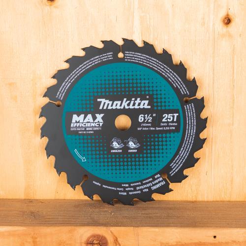 Makita B-62963 6‑1/2" 25T Carbide‑Tipped Max Efficiency Circular Saw Blade, Framing