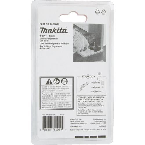 Makita B-67044 Starlock® Oscillating Multi‑Tool 3‑1/4" High Carbon Steel Round Segmented Saw Blade