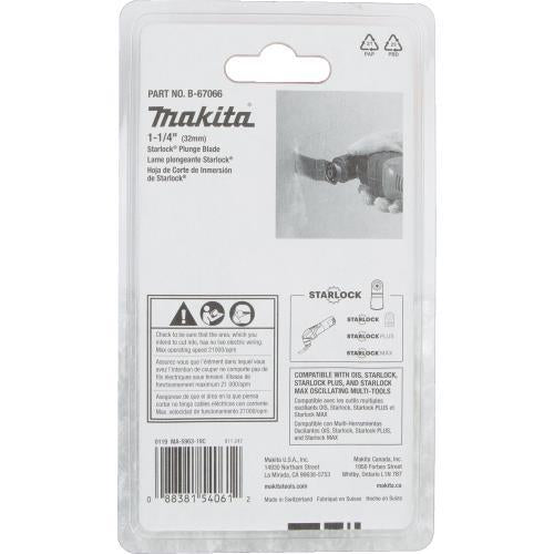 Makita B-67066 Starlock® Oscillating Multi‑Tool 1‑1/4" High Carbon Steel Curved Plunge Cut Blade