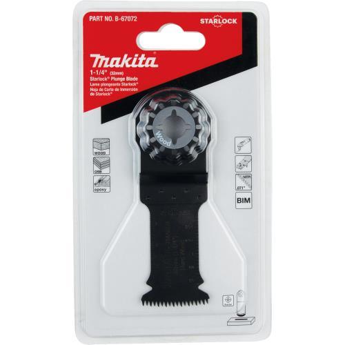 Makita B-67072 Starlock® Oscillating Multi‑Tool 1‑1/4" Bi‑Metal Curved Plunge Cut Blade with Japanese Tooth Design