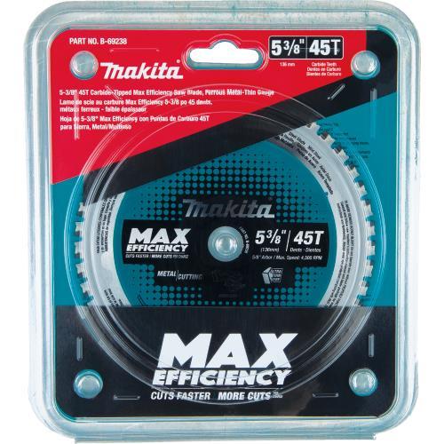 Makita B-69238 5‑3/8" 45T Carbide‑Tipped Max Efficiency Saw Blade, Ferrous Metal‑Thin Gauge