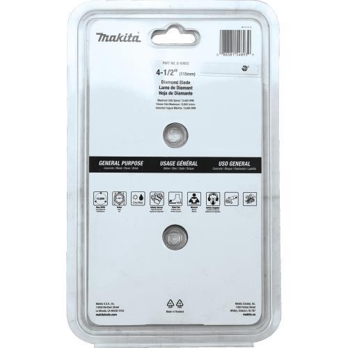 Makita B-69602 4‑1/2" Diamond Blade, Segmented, General Purpose, 2/pk