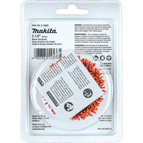 Makita D-70502 2‑1/2" Nylon Cup Brush, Coarse, 80 Grit