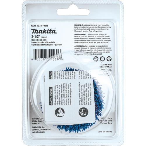 Makita D-70518 2‑1/2" Nylon Cup Brush, Fine, 240 Grit