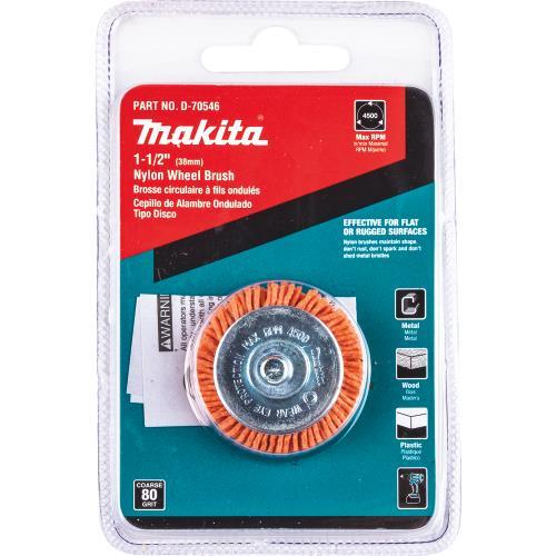 Makita D-70546 1‑1/2" Nylon Wheel Brush, Coarse, 80 Grit