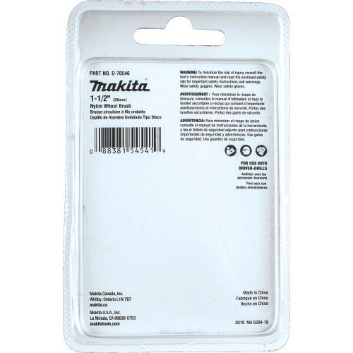 Makita D-70546 1‑1/2" Nylon Wheel Brush, Coarse, 80 Grit