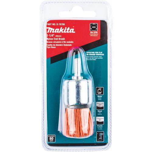 Makita D-70708 1‑1/4" Nylon End Brush, Coarse, 80 Grit