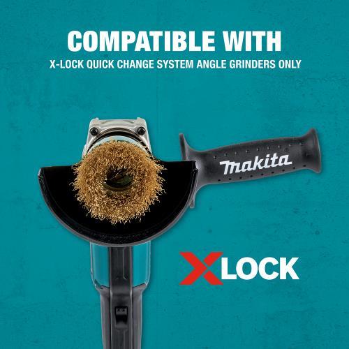 Makita D-72671 X‑LOCK 3" Brass Coated Carbon Steel Crimped Wire Cup Brush