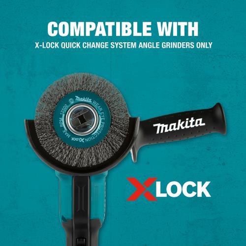 Makita D-73190 X‑LOCK 4" Carbon Steel Crimped Wire Bevel Brush