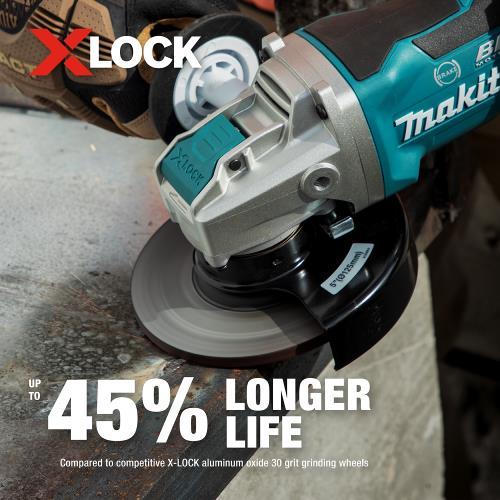 Makita E-00452 X‑LOCK 5" x 1/4" x 7/8" Type 27 General Purpose 36 Grit Metal Abrasive Grinding Wheel