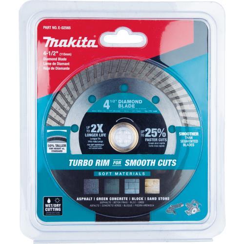Makita E-02565 4‑1/2" Diamond Blade, Turbo, Soft Material