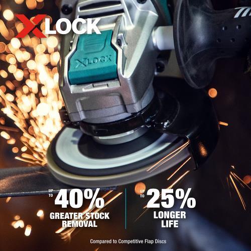 Makita T-03925 X‑LOCK 4‑1/2" 40 Grit Type 27 Flat Blending and Finishing Flap Disc for X‑LOCK and All 7/8" Arbor Grinders