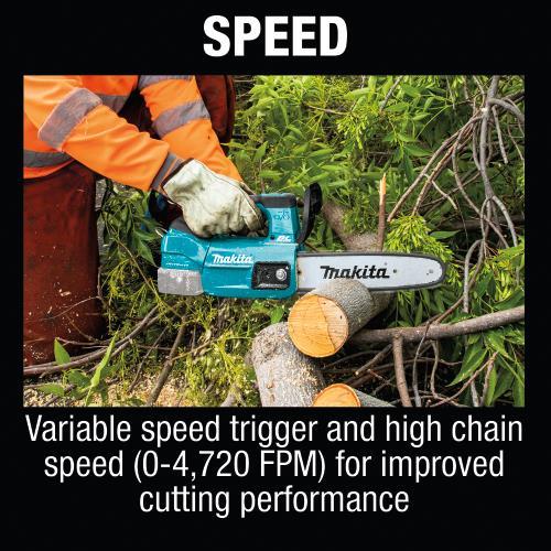 Makita XCU06Z 18V LXT® Lithium‑Ion Brushless Cordless 10" Top Handle Chain Saw, Tool Only