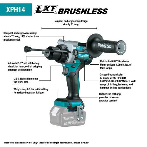 Makita XT288T 18V LXT® Lithium‑Ion Brushless Cordless 2‑Pc. Combo Kit (5.0Ah)