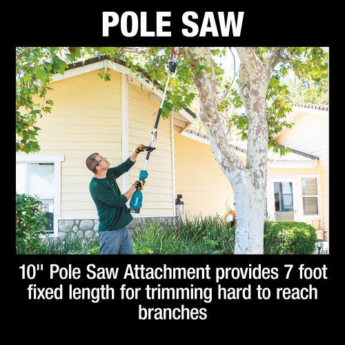 Makita XUX02SM1X4 18V LXT® Lithium‑Ion Brushless Cordless Couple Shaft Power Head Kit w/ 13" String Trimmer & 10" Pole Saw Attachments (4.0Ah)