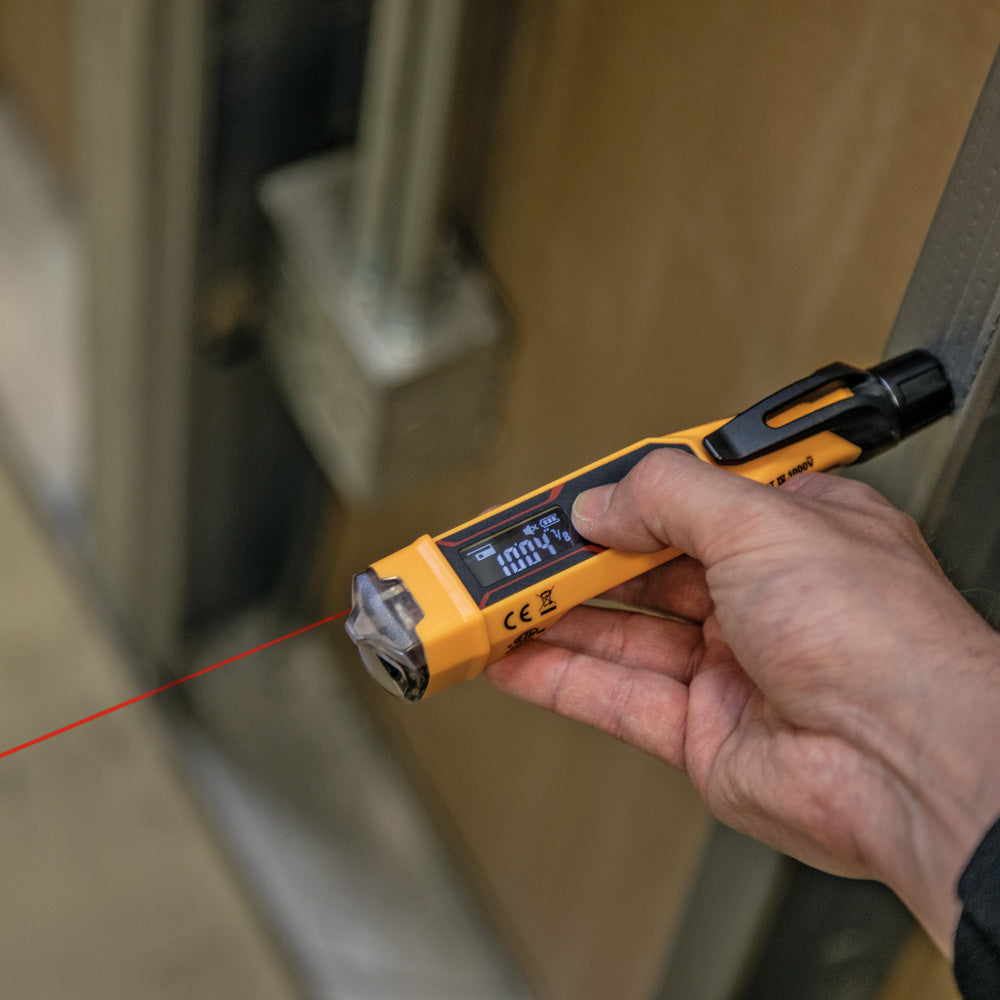 Klein Tools NCVT-6 Non-Contact Voltage Tester Pen, 12-1000V AC, with Laser Distance Meter
