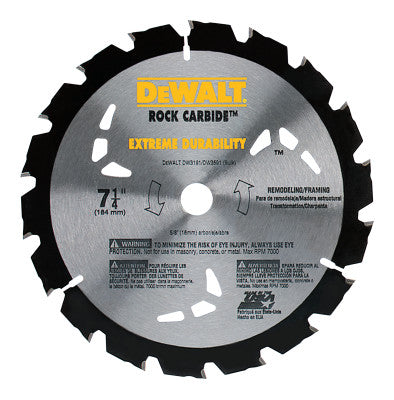 Dewalt DW3191 7-1/4" 18T Rock Carbide (1 Ea)