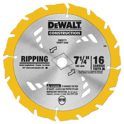Dewalt DW3571 7-1/4" 16T Atb Circularsaw Blade Fast Cut Fr (25 Ea)