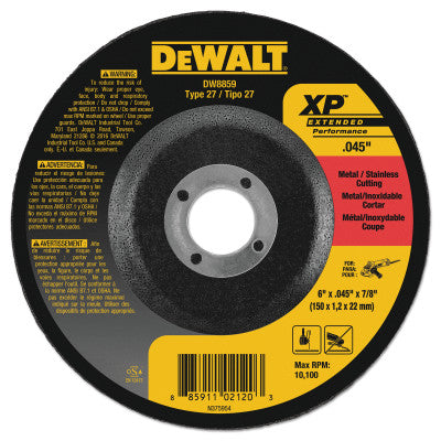 Dewalt DW8859 6" X .045" X 7/8" Xp Cutting Wheel (1 Ea)
