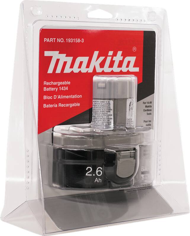 Makita 193158-3 14.4V Ni‑MH 2.6Ah Battery 1434, Pod Style