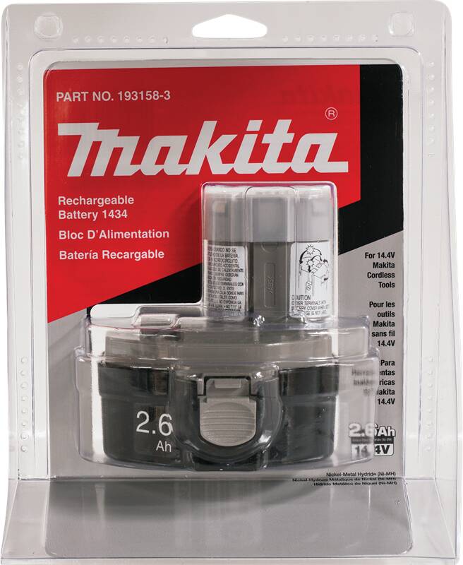 Makita 193158-3 14.4V Ni‑MH 2.6Ah Battery 1434, Pod Style
