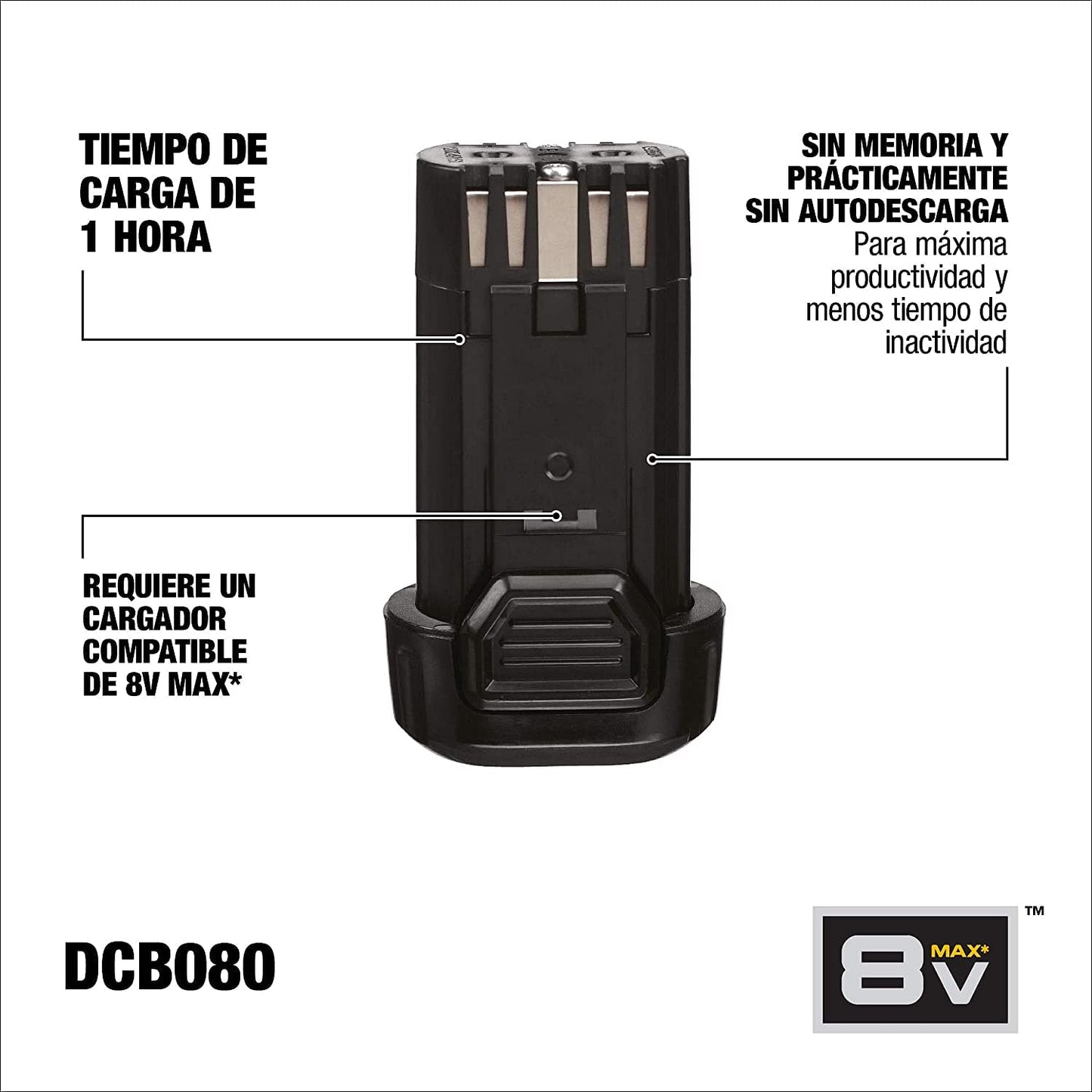 Dewalt DCB080 8V Max* Battery