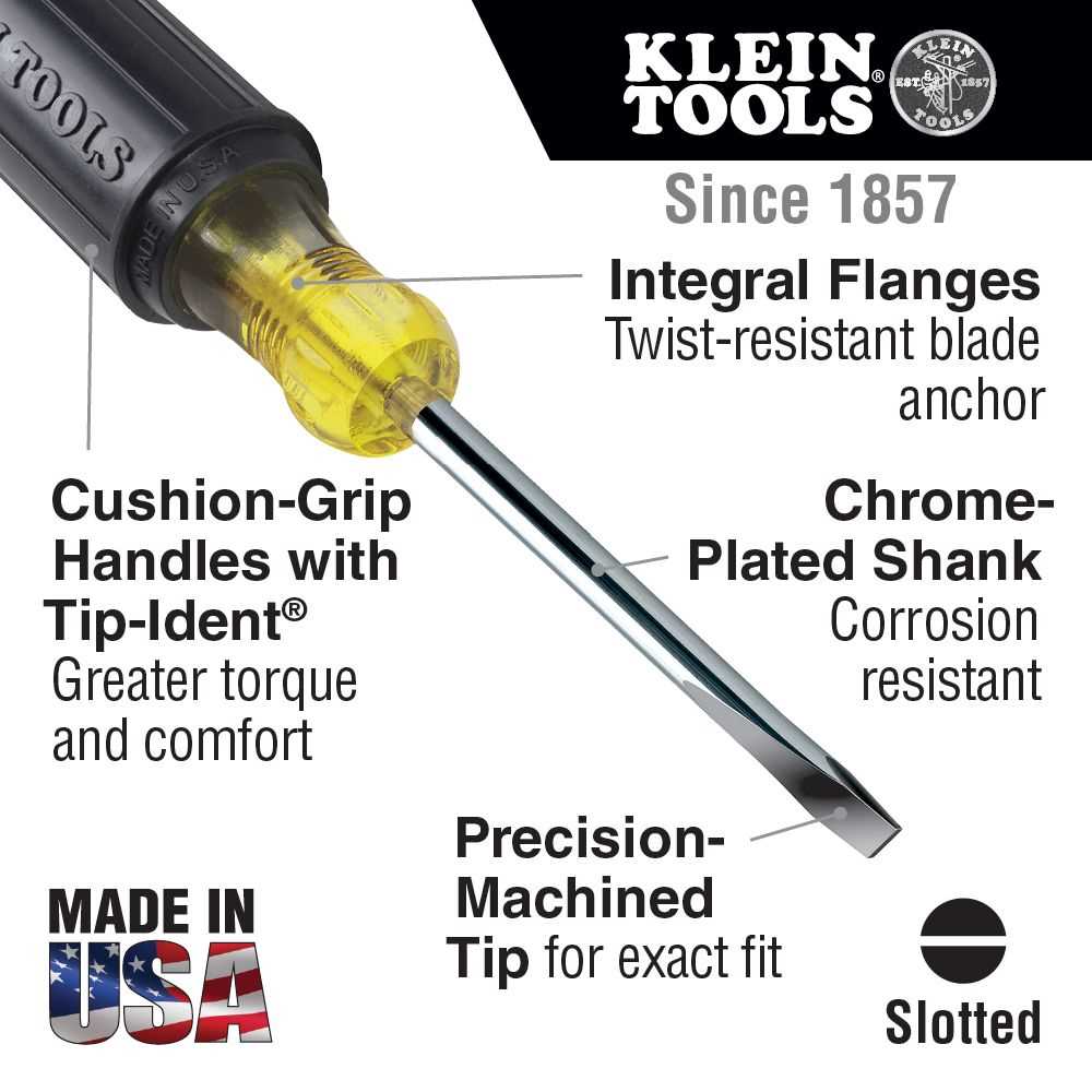 Klein Tools 85442 Screwdriver Set, 1/4 Keystone And #2 Phillips, Cushion-Grip, 2-Piece