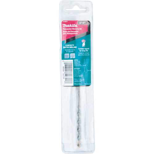 Makita B-68731 3/16" x 3‑1/2" Carbide Tipped Percussion Masonry Hammer Drill Bit