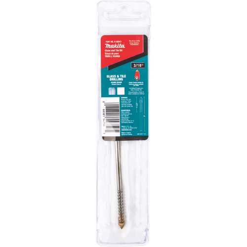 Makita B-68943 3/16" x 3" Glass and Tile Bit, Round Shank